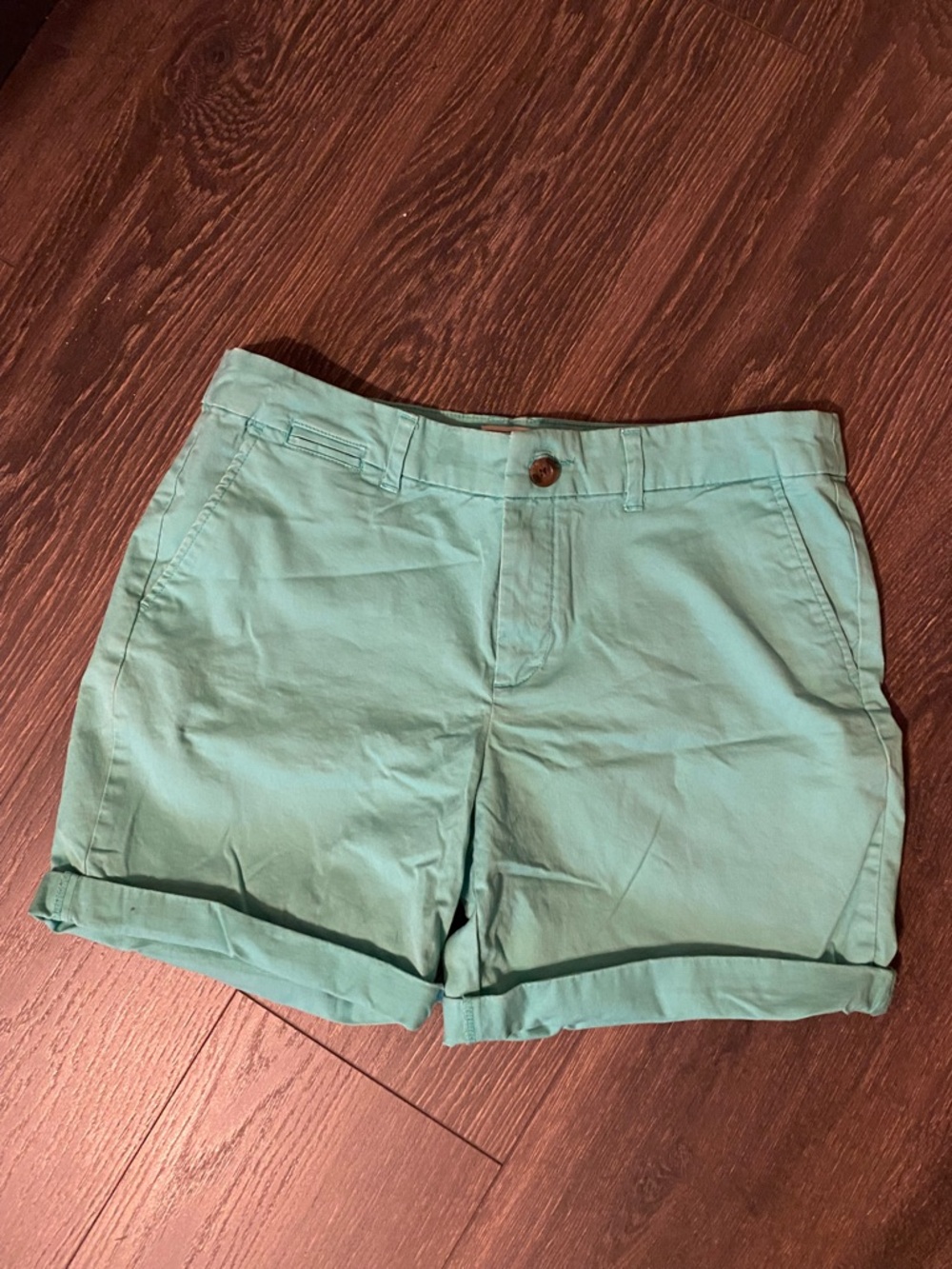 GAP Women's Turquoise Roll-Cuff Bermuda Shorts